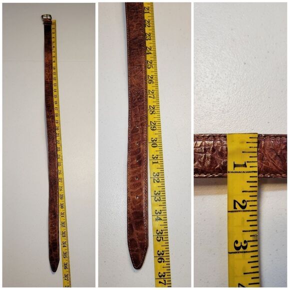Gap Rich Orangey Brown Leather Belt With Gold Toned Buckle Women's Medium - Picture 6 of 7